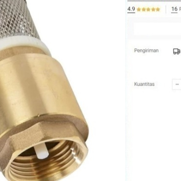 Tusen Klep Kuningan ONDA 1 1/2" + Saringan Foot Valve Sumur Pompa Air