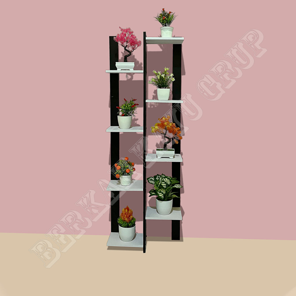 Rak Bunga Kayu Minimalis 120cm/Hiasan Dekorasi Rumah Minimalis/Rak pojok lantai