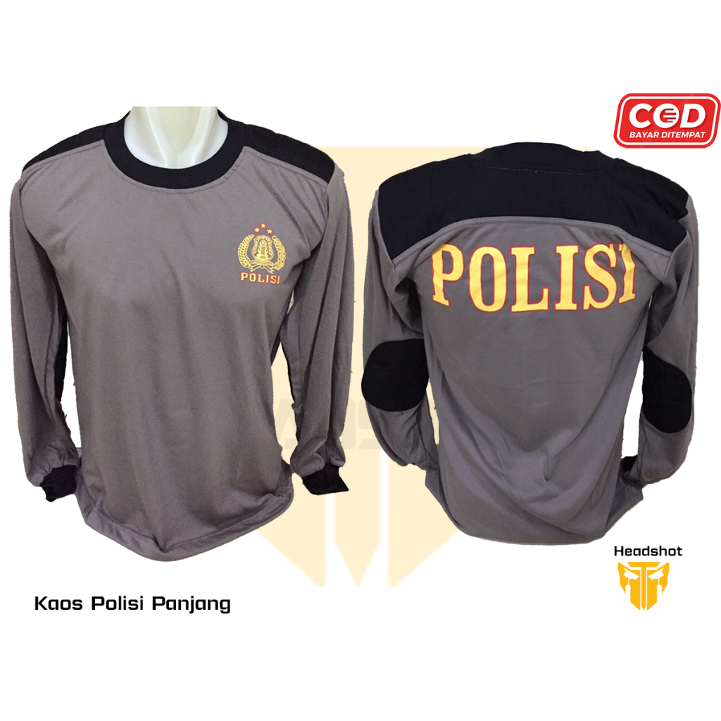 Kaos Polisi Panjang - Kaos Polisi Coklat Lengan Panjang - Kaos Polisi Busa Lengan Panjang - Kaos Pol