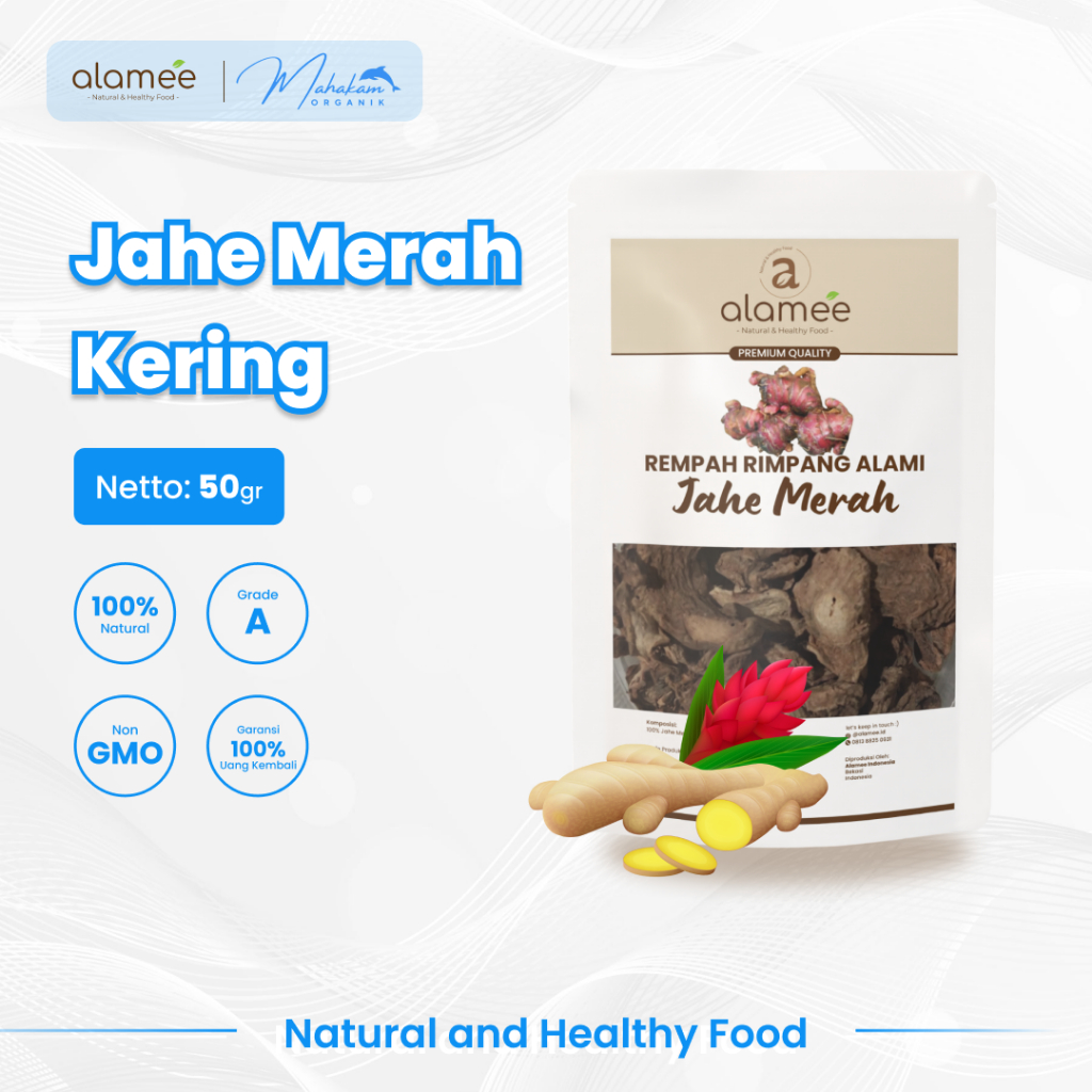 

ALAMEE Jahe Merah Kering Iris Dried Ginger Rempah Organik Rimpang Alami Spice 50gr