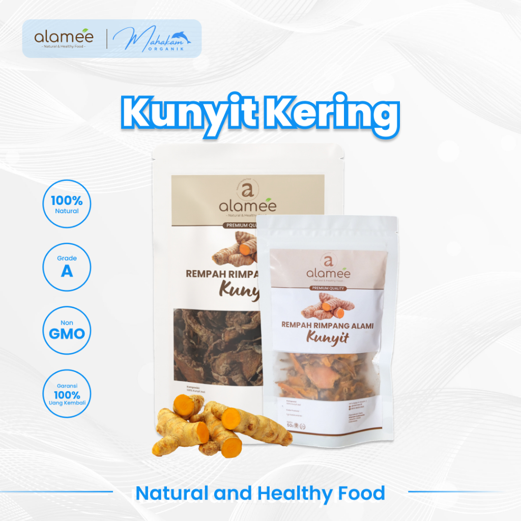 

ALAMEE Kunyit Kering Iris Dried Turmeric Rempah Organik Alami Rimpang Kunir Spice