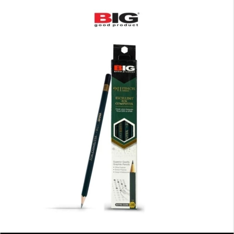

Pensil 2B BIG PS-911 pak 12pcs/untuk ujian