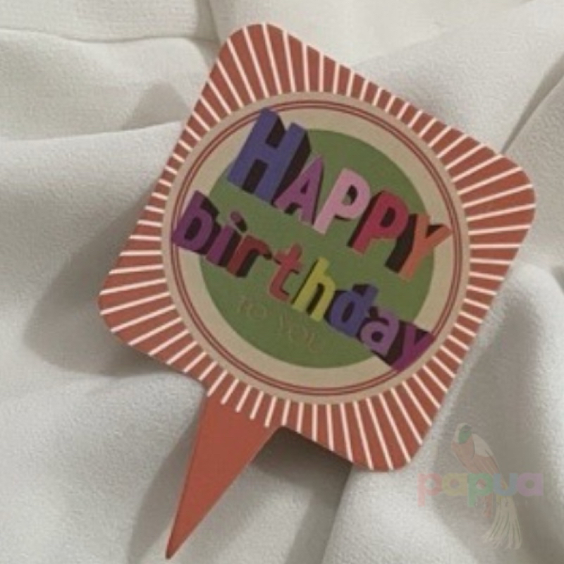 

[3 Pcs] Cake Topper HAPPY BIRTDAY - PAPUA SERBA SERBI