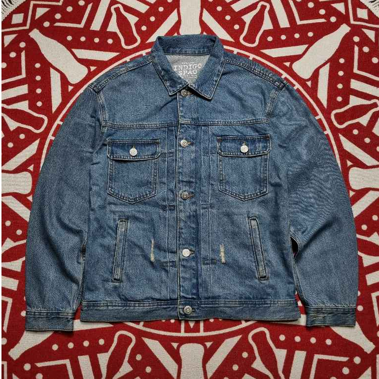 Jacket Indigo Spao Denim ripped