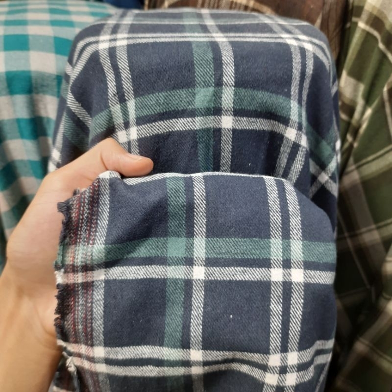 KAIN KATUN FLANNEL KOTAK | Harga/0,5m | kain katun flanel meteran | bahan kemeja flanel | kain katun