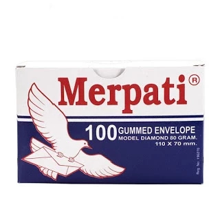 

Merpati Amplop Putih Kecil Gummed Envelope 110x70 mm