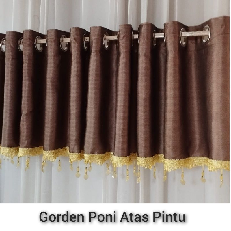 Gorden Poni Atas Pintu Rumbai Jendela Ruang Tamu Minimalis