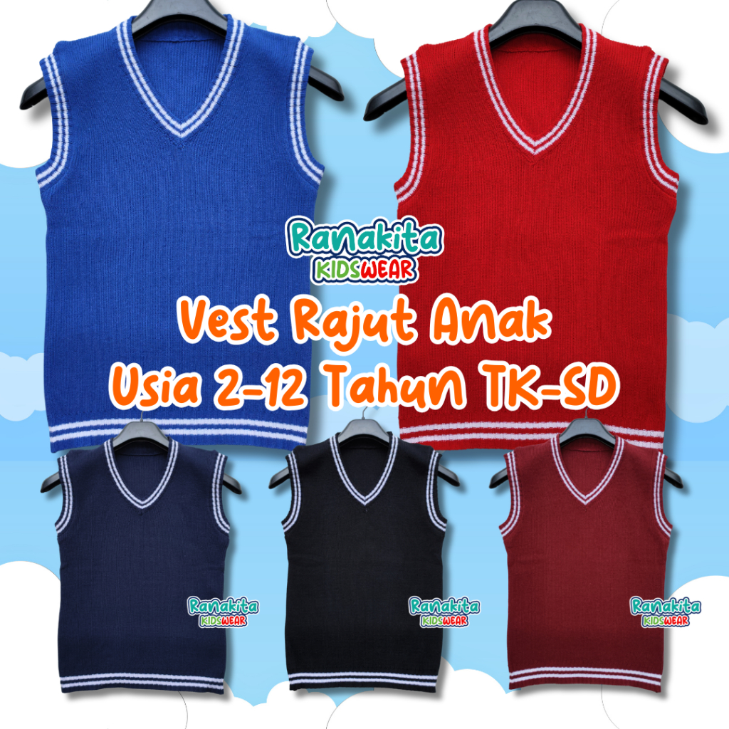 Rompi Rajut Anak Laki-Laki dan Perempuan Usia 2-12 Tahun