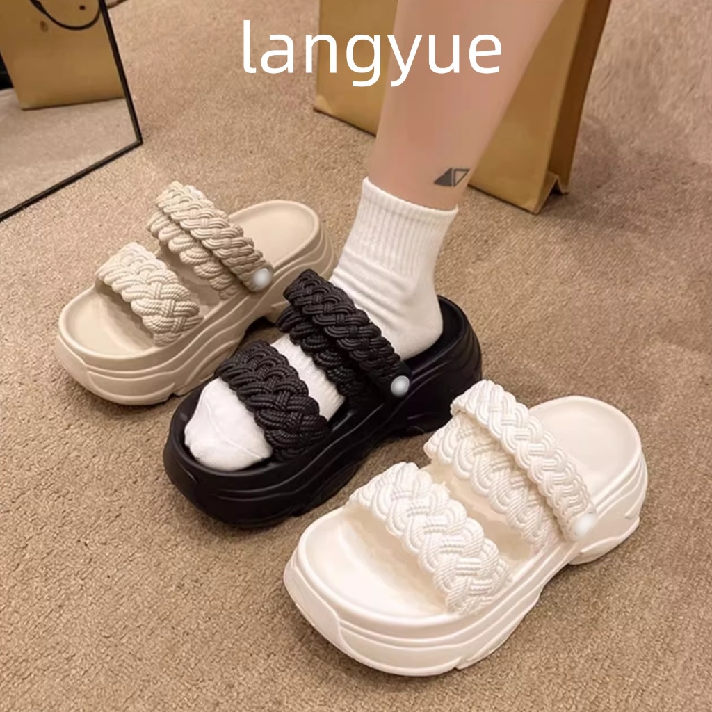 Sandal wanita baru karet anti selip sepatu pantai pantai sol tebal sandal sandal wanita