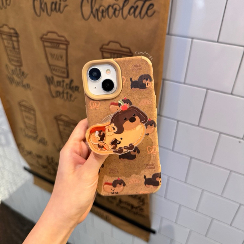 [READY] Sausage Dog Case + Popsocket Iphone 12-16pro max POWDCASE
