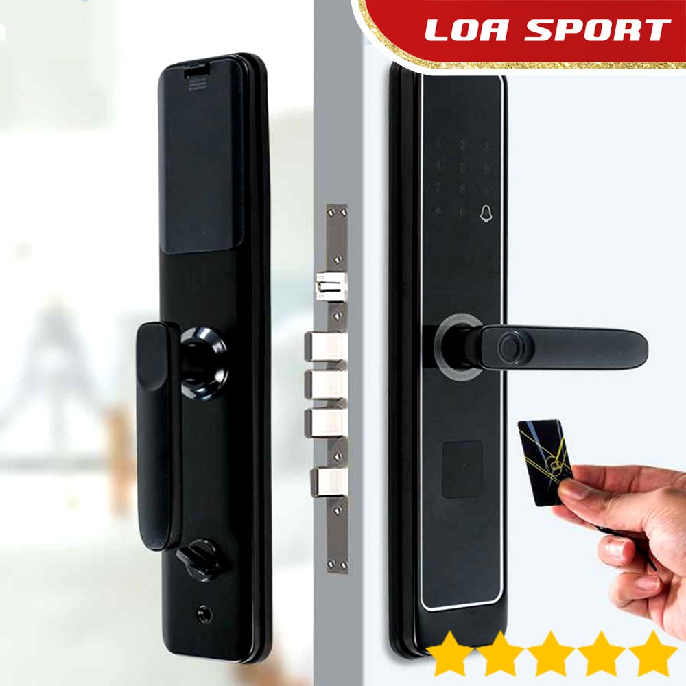Set Gagang Pintu Kunci Rumah Sidik Jari Password Kartu Smart Door Lock