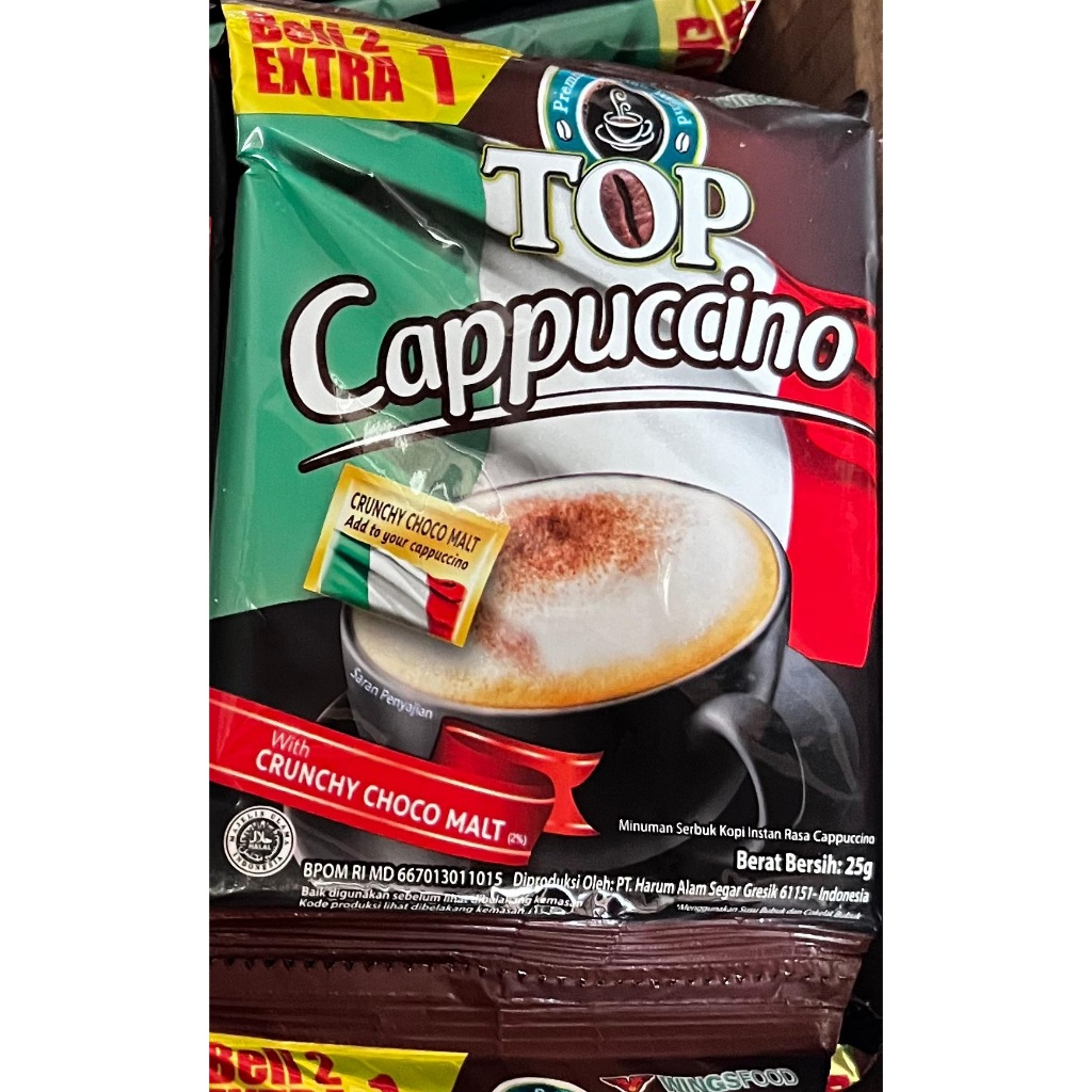 

TOP COFFEE CAPPUCCINO [ HARGA 1 RENTENG isi 15 sachet ] Netto : 25gr