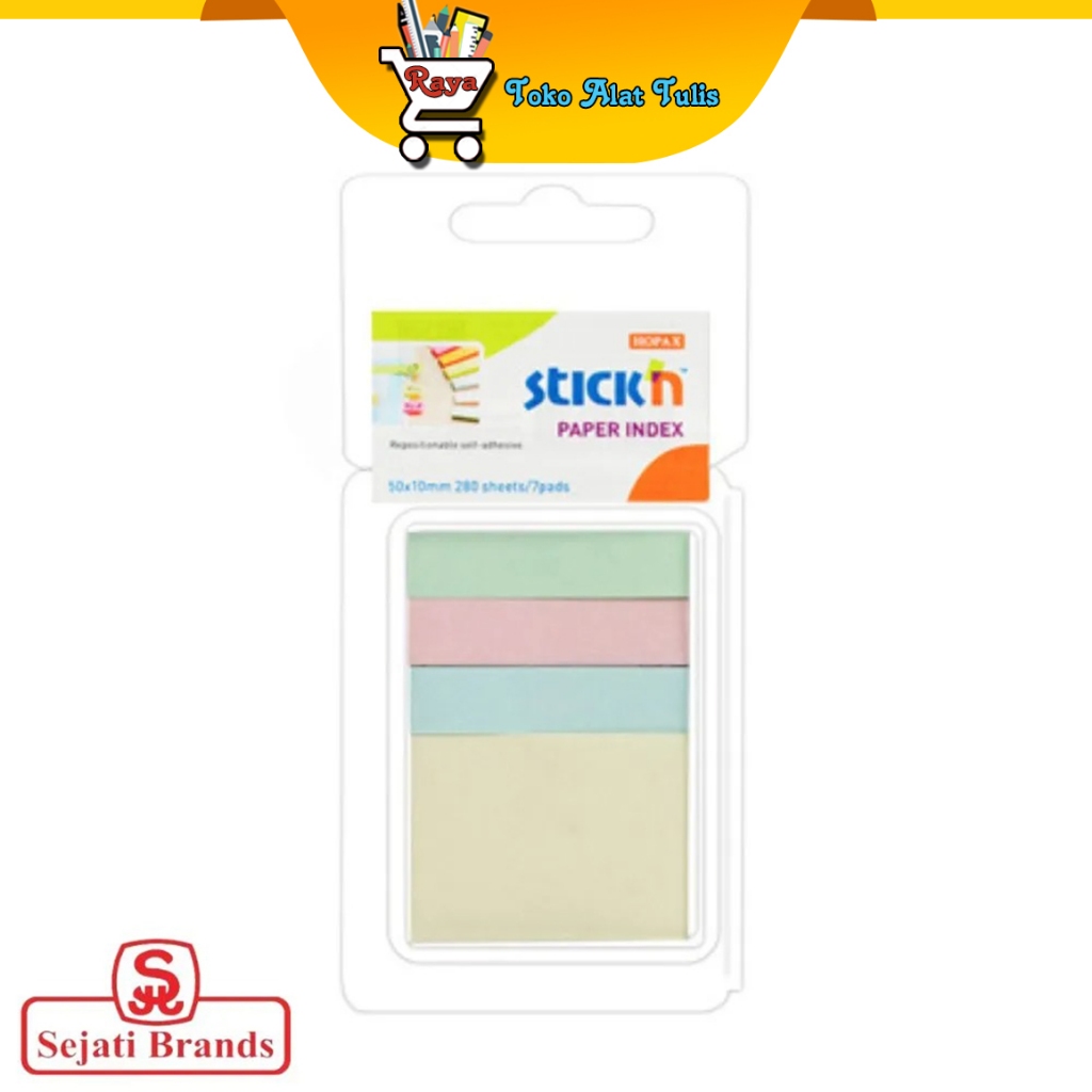 

Stick'N Sticky Notes Paper Index 21353/21616 Pastel Colors 50x38 mm