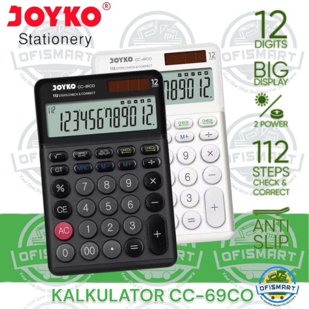 

Joyko Kalkulator Check & Correct Ulang Calculator 12Digits | CC-69CO