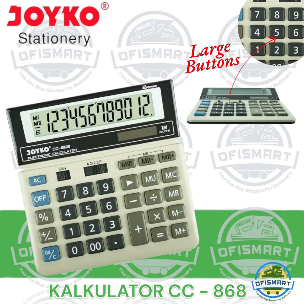 

Joyko Kalkulator 12 Digits Electronic Calculator CC-868 | @1 PCs