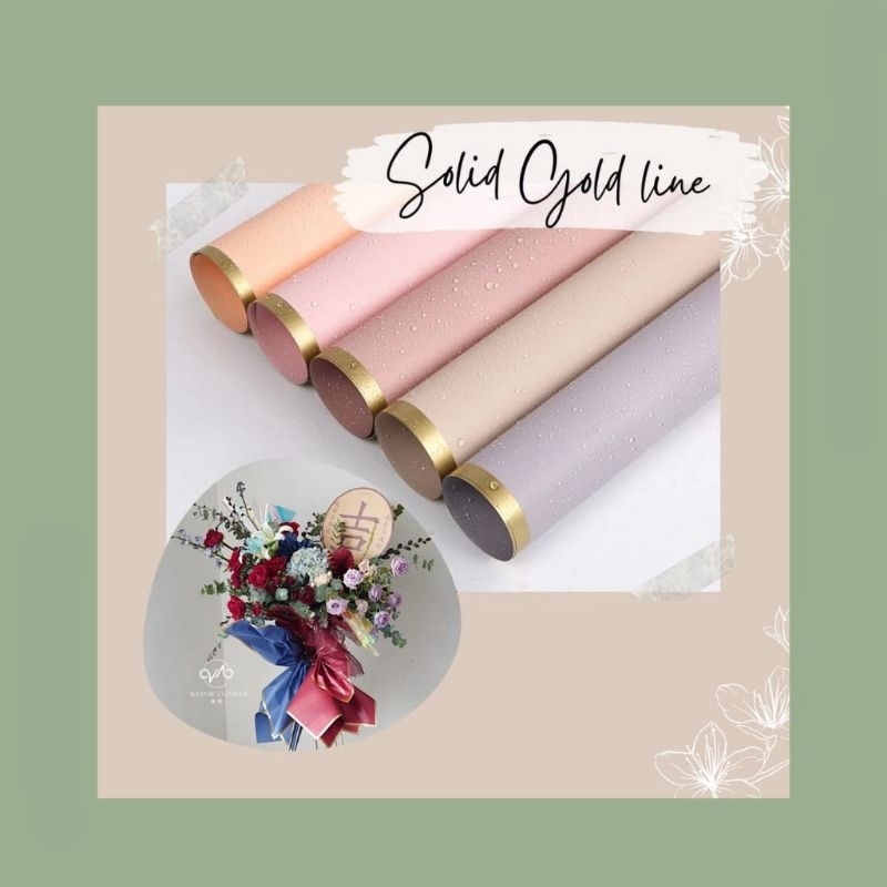 

FLOWER WRAPPING SOLID GOLD LINE COLOR / CELLOPHANE KERTAS BUKET BUNGA / Hand Bouquet Wrap Paper