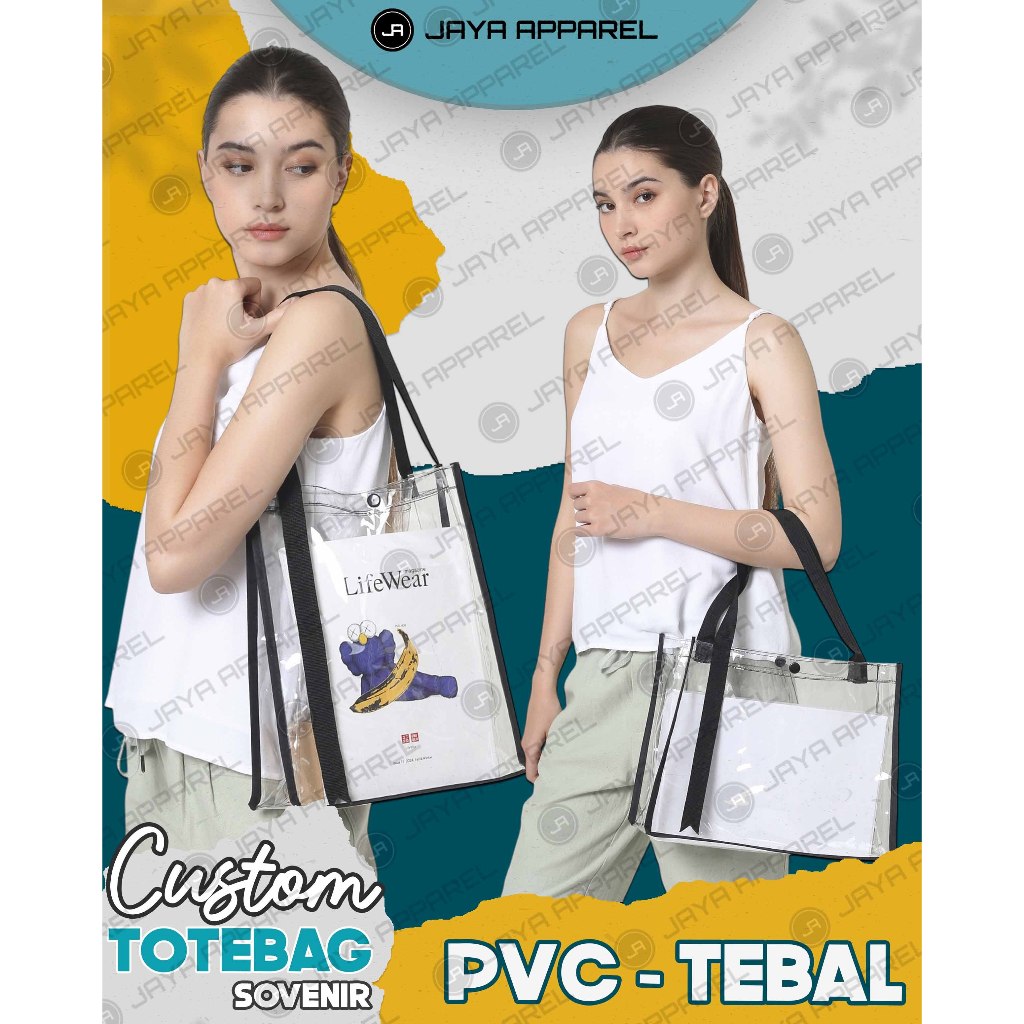 Totebag Mika Pvc Tebal-Tas Belanja Mika Transfarant Tebal-Pvc Bening-Totebag Sovenir-Raisha Bags