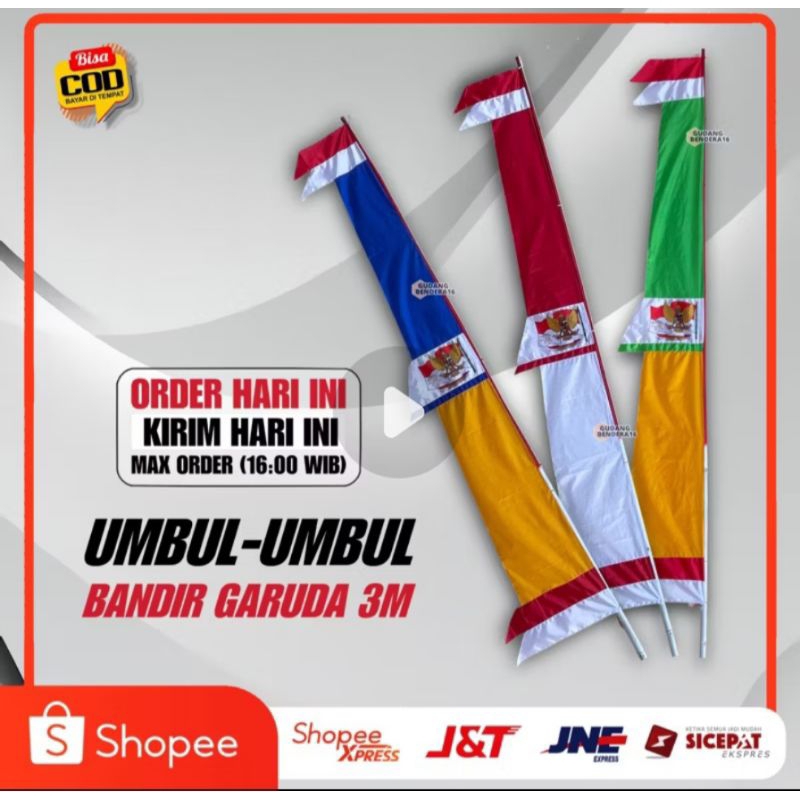 UMBUL UMBUL GARUDA CUSTOM 3.5M X 60CM