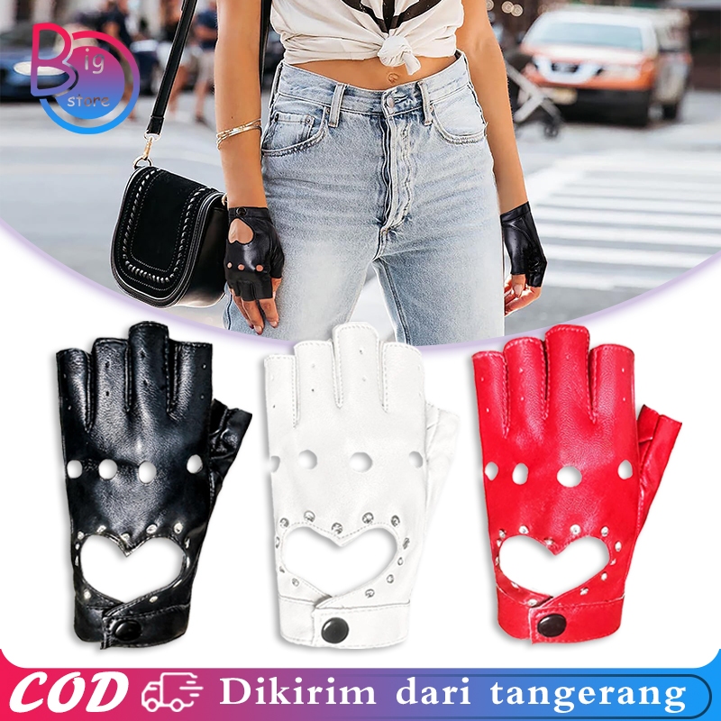 SARUNG TANGAN MOTOR SETENGAH JARI SARUNG TANGAN KULIT SARUNG TANGAN SETENGAH JARI WANITA UNTUK
