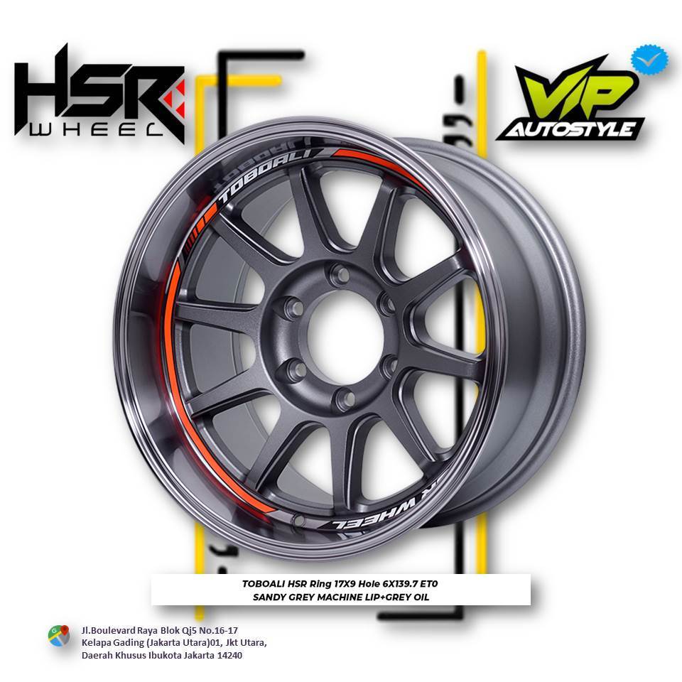 HSR TOBOALI R17 - Velg Mobil Triton, Pajero Sport, D-Max, Ring 17 - HSR TOBOALI