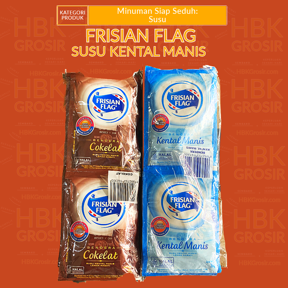 

Susu Kental Manis SKM Frisian Flag Kemasan Saset 38GR - Pack Isi 6PCS [HBK GROSIR - Hemat Beragam Komplit]