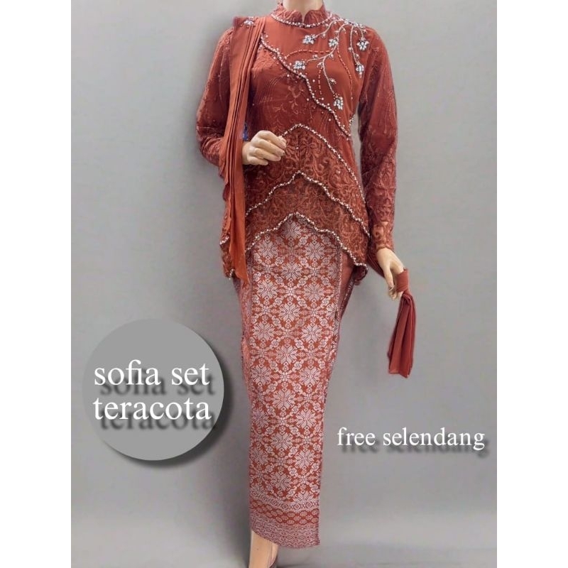 HORE Set Kebaya Sofia/Kebaya Asma/Sakira/Rok Songket/ Kebaya Modern / Kebaya Pesta / Kebaya Wisuda /