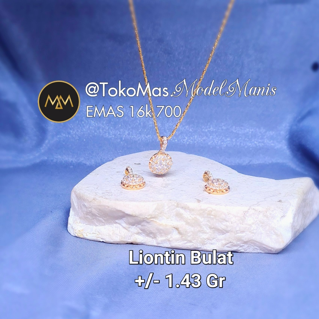 Liontin Roxe bulat emas kuning 700 kadar 16k
