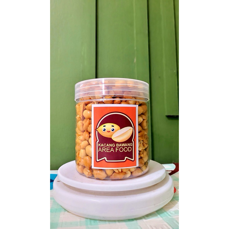 

Kacang bawang kemasan toples 400g gurih asin Dan empuk