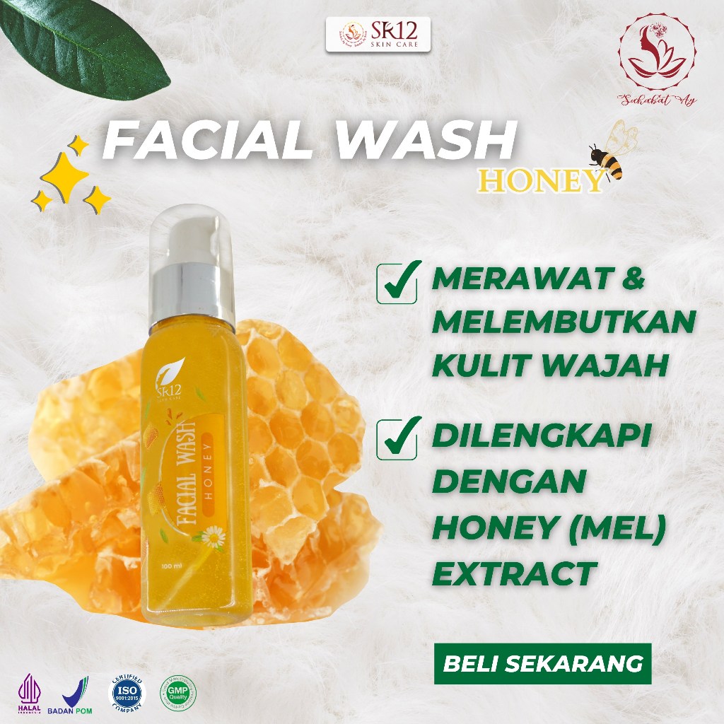 Facial Wash SR12 / FW Bulus /FW Green tea / FW Coffee /FW Madu (Honey) - HONEY 100ML