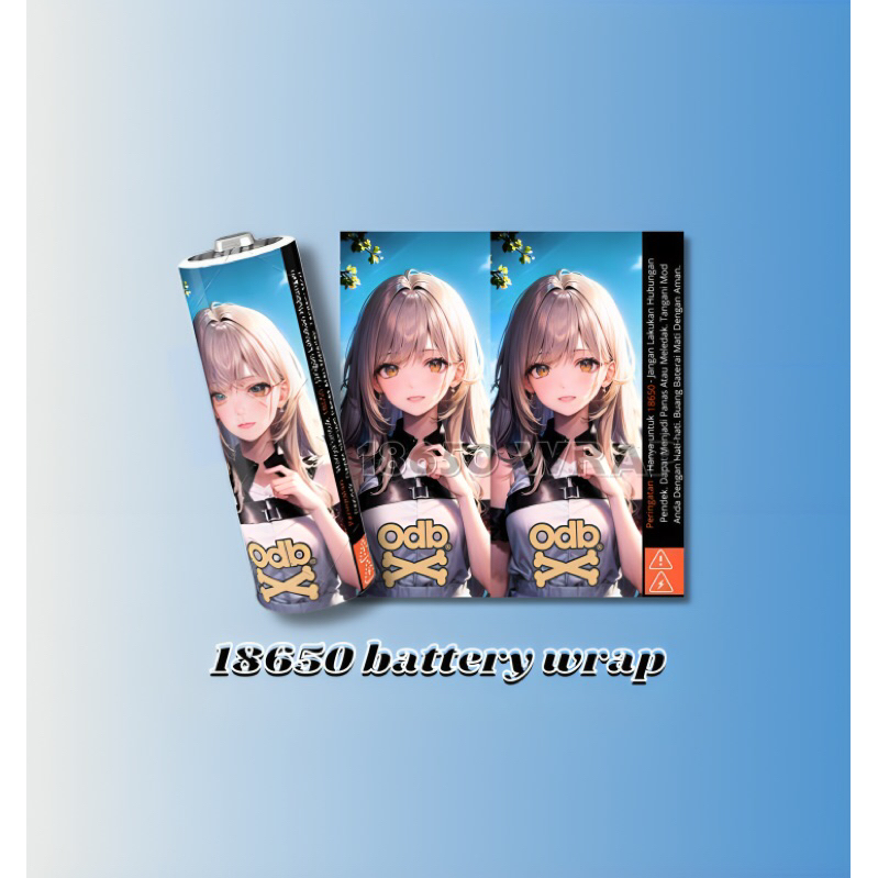 

ALVARO - Stiker Wrap Baterai 18650 ODB x Anime waifu odb v2 Original Include Insulator dan Wrap Transparan Untuk Menghias Dan Melindungi Baterai