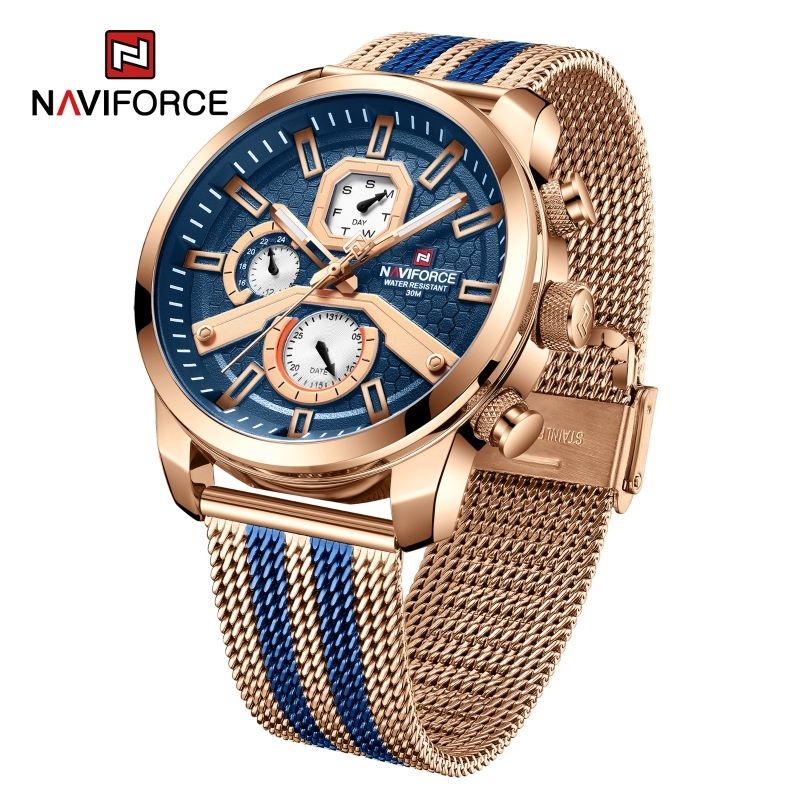 Jam Tangan Pria Naviforce NF-9211 Chrono Aktif Rantai Pasir