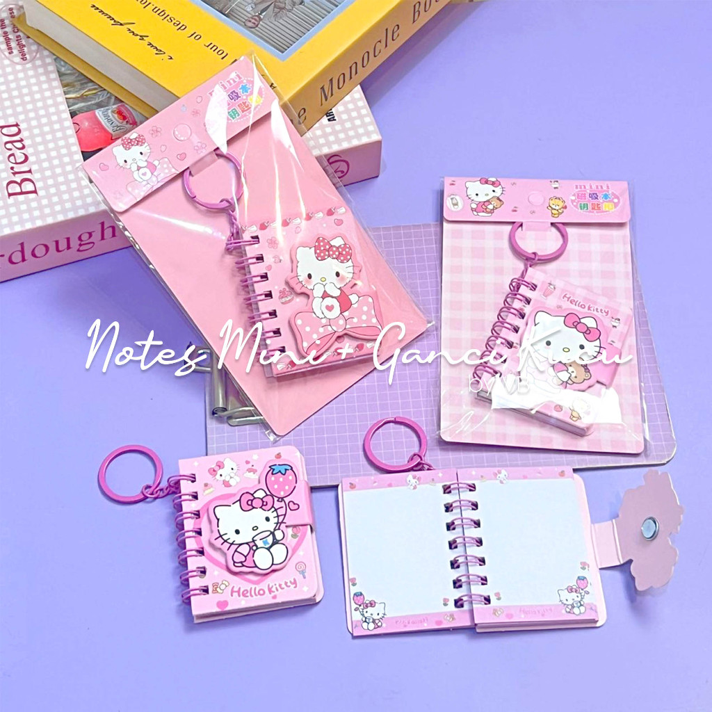 

[12-24 PCS] Grosir 2in1 Mini Notes + Ganci Hello Kitty Koleksi Alat Tulis Korea Gemash by Warna_VB