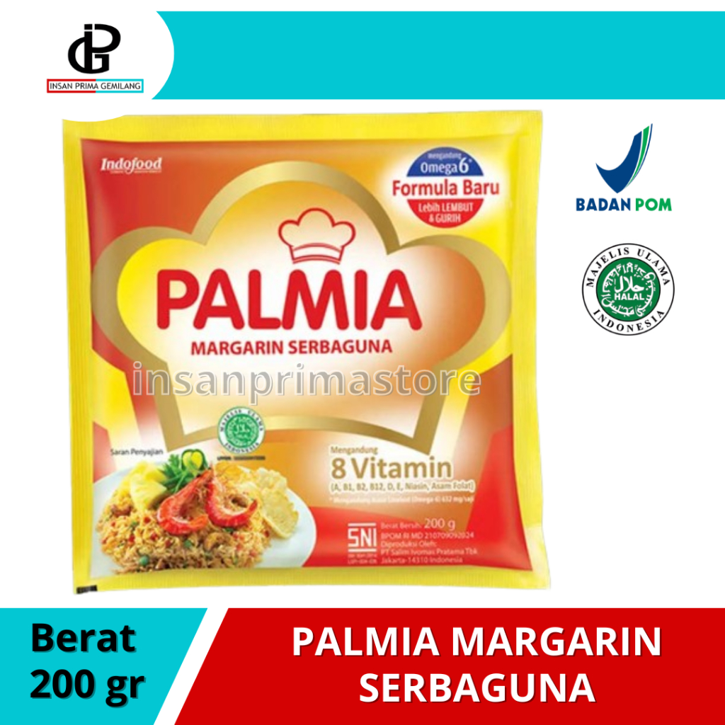 

PALMIA Margarin Serbaguna 200 gr / Mentega Margarine Butter Omega 6 Formula Baru