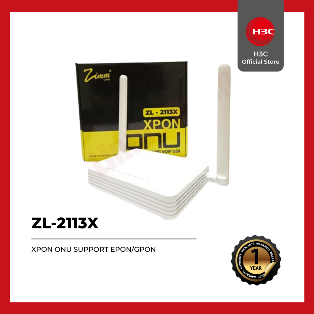 ZIMMLINK XPON ONU ZL-2113X Support EPON & GPON ONT 1GE 3FE 2,4G Wifi VOIP USB