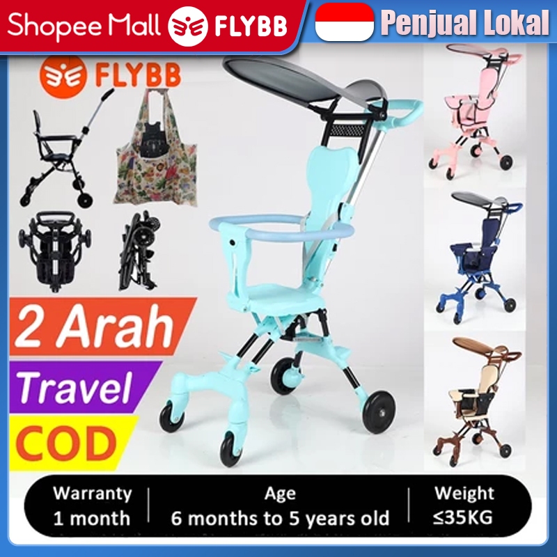 FLYBB Kereta Dorong Bayi Stroler Bayi Lipat Travelling Magic Stroller Baby FLYBB S25 Pink