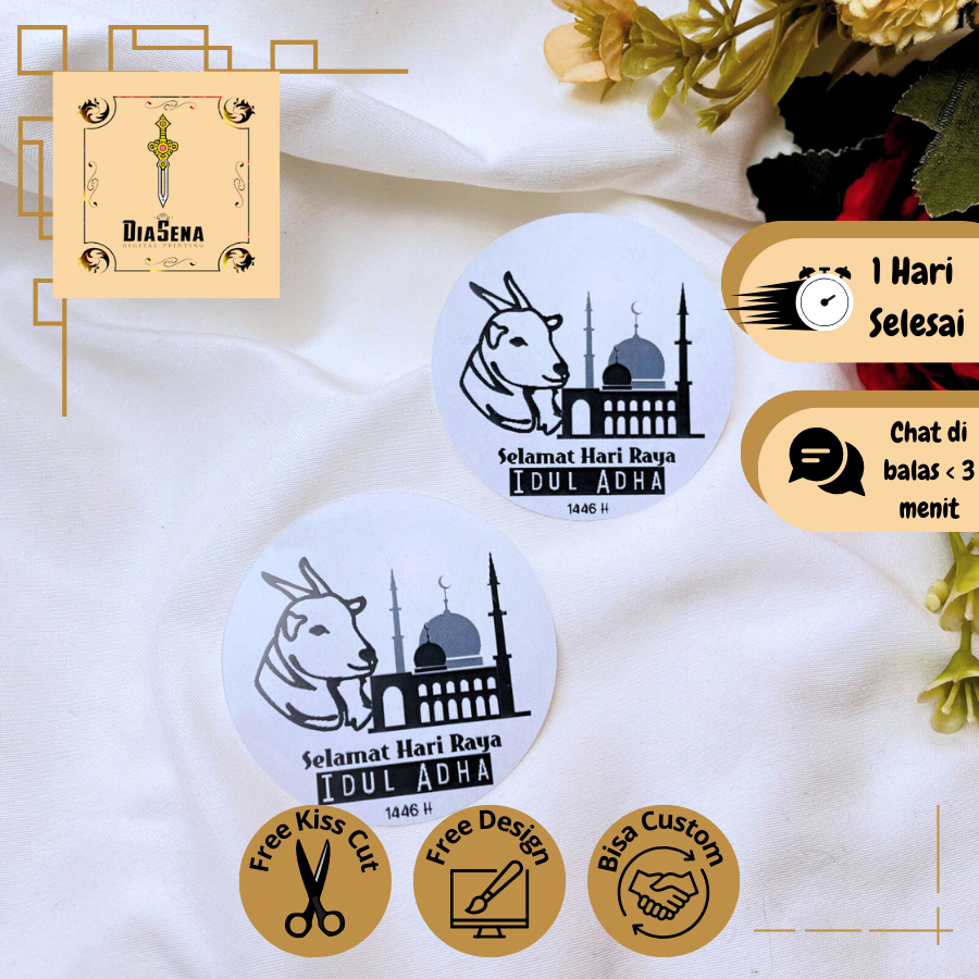 

2-4 Diasena Sticker Gift Lebaran Haji Sticker Selamat Hari Raya Idul Adha Hampers Free Desain Custom