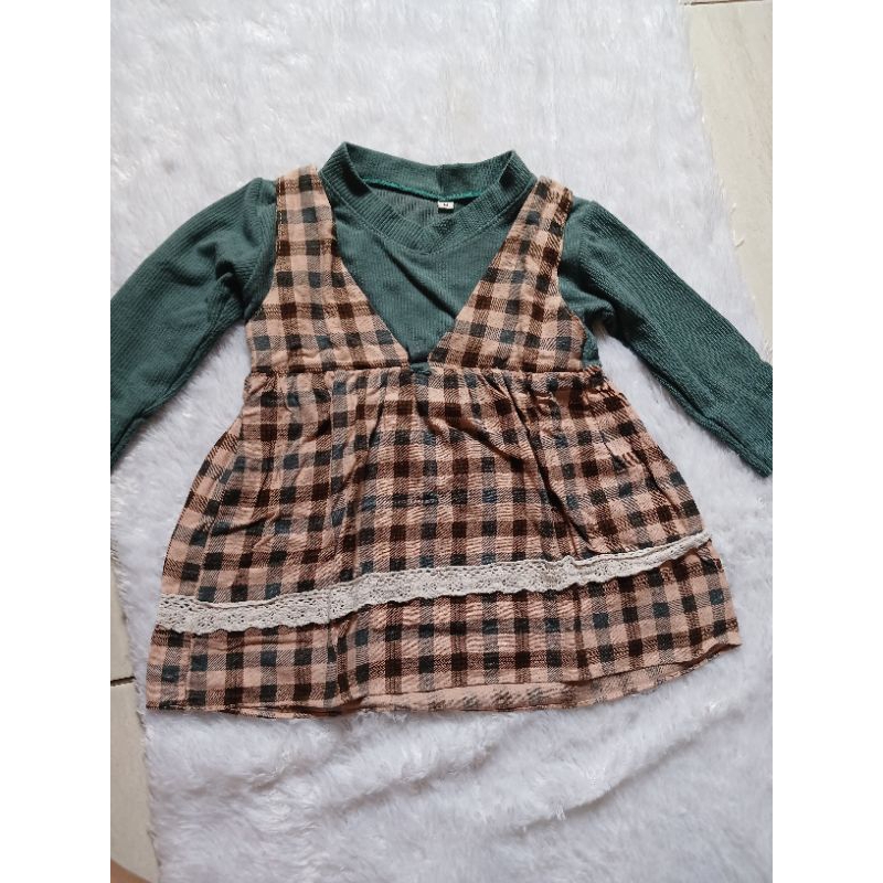tunik anak perempuan motif kotak