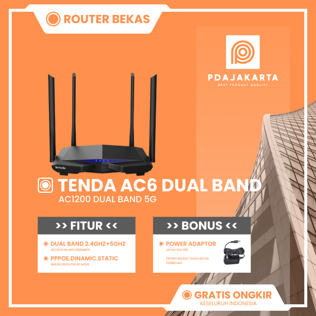 Tenda AC6 HighSpeed Repeater WiFi AC1200 Smart Dual-Band Router Extender