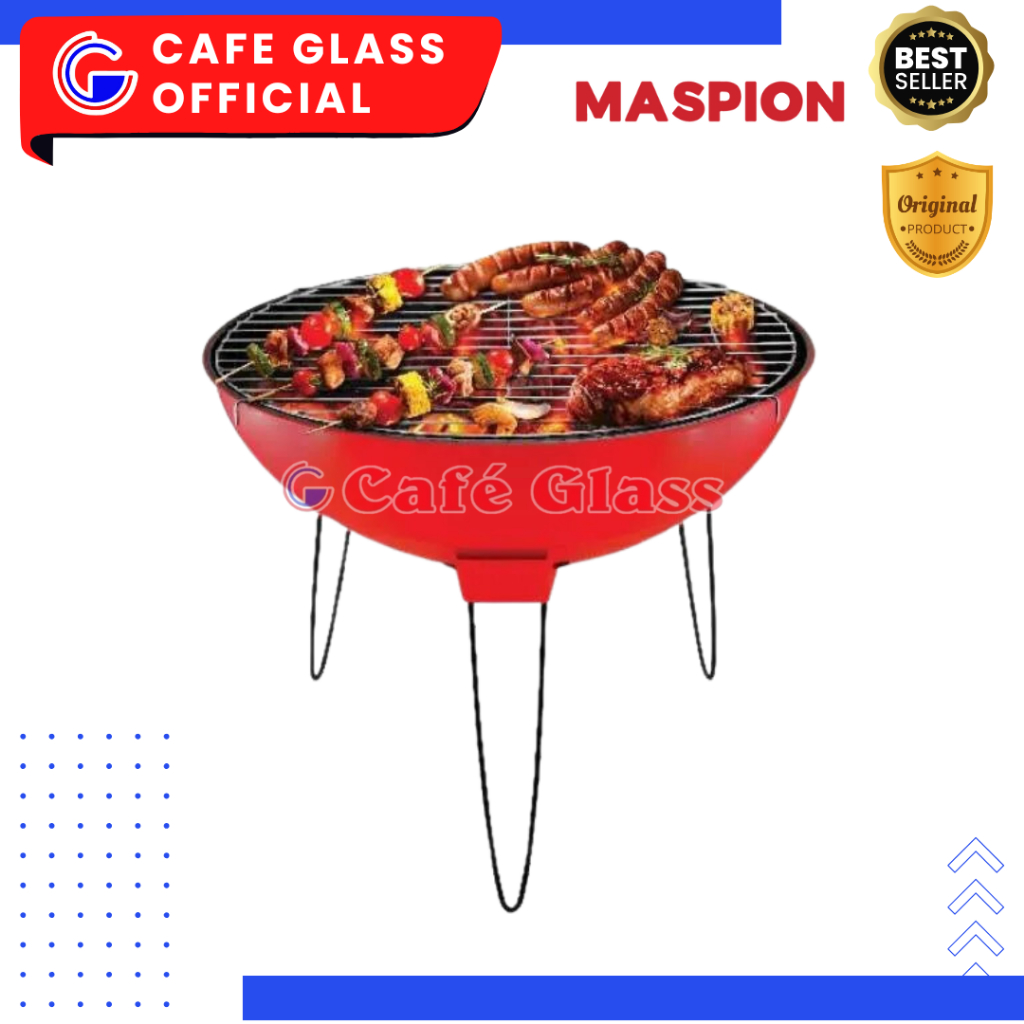 ALAT PANGGANGAN BBQ GRILL BERDIRI / MASPION MASTRO GRILL NON STIK 32CM / PEMANGGANG PORTABLE / BAKAR