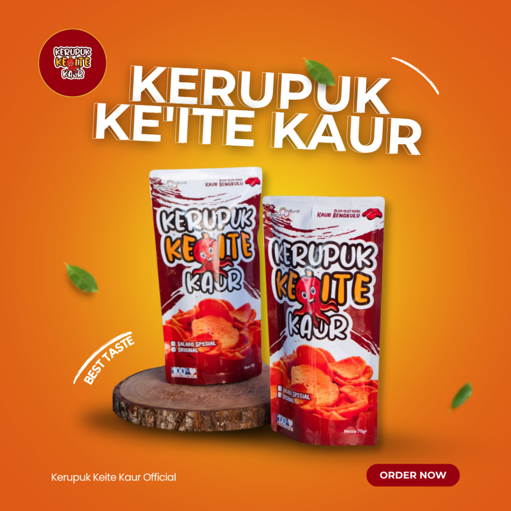 

Kerupuk Ke'ite Kaur Kerupuk Gurita Bergizi Oleh Oleh khas Bengkulu Netto 70 gr