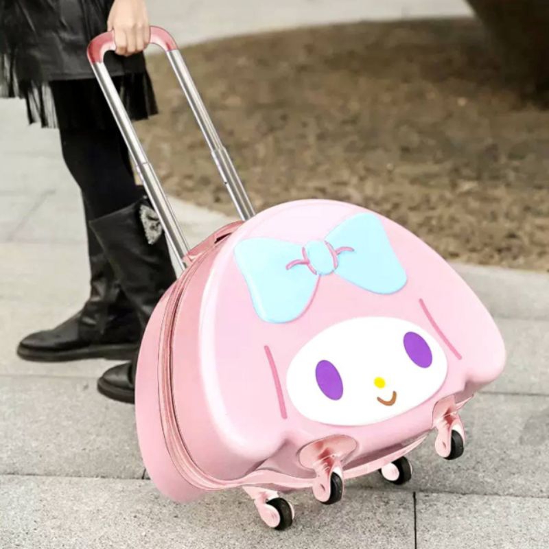 Koper Trolley Melody Pink / Koper Tas Sekolah Anak Sanrio Melody Kuromi Kitty Cinamoroll  --KM260