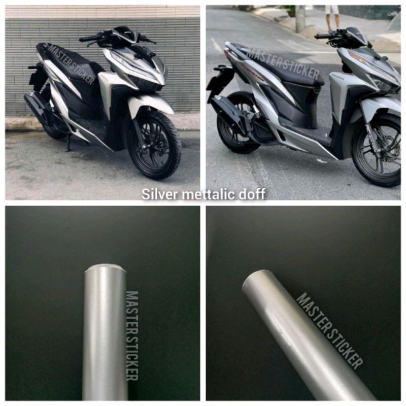 sticker skotlet motor dan mobil warna SILVER METTALIC DOFF kualitas premium