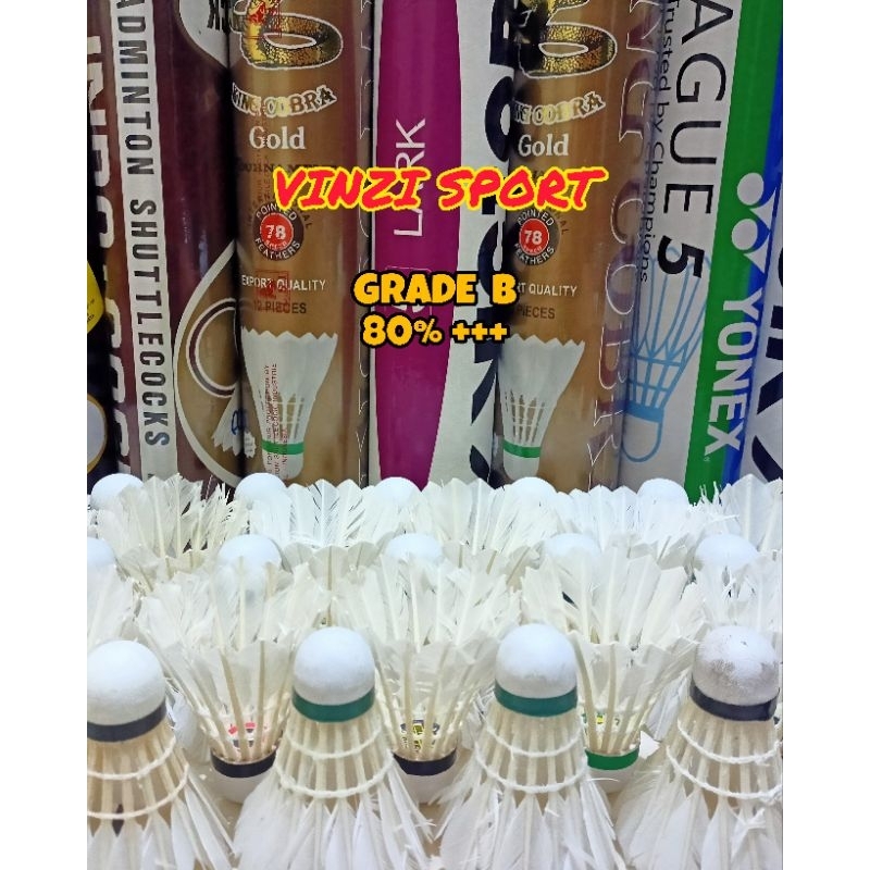 READY STOCK  Shuttlecock / Kok Bulutangkis Bekas GRADE B (80% +++) || Kok Bekas Bulutangkis Berkuali