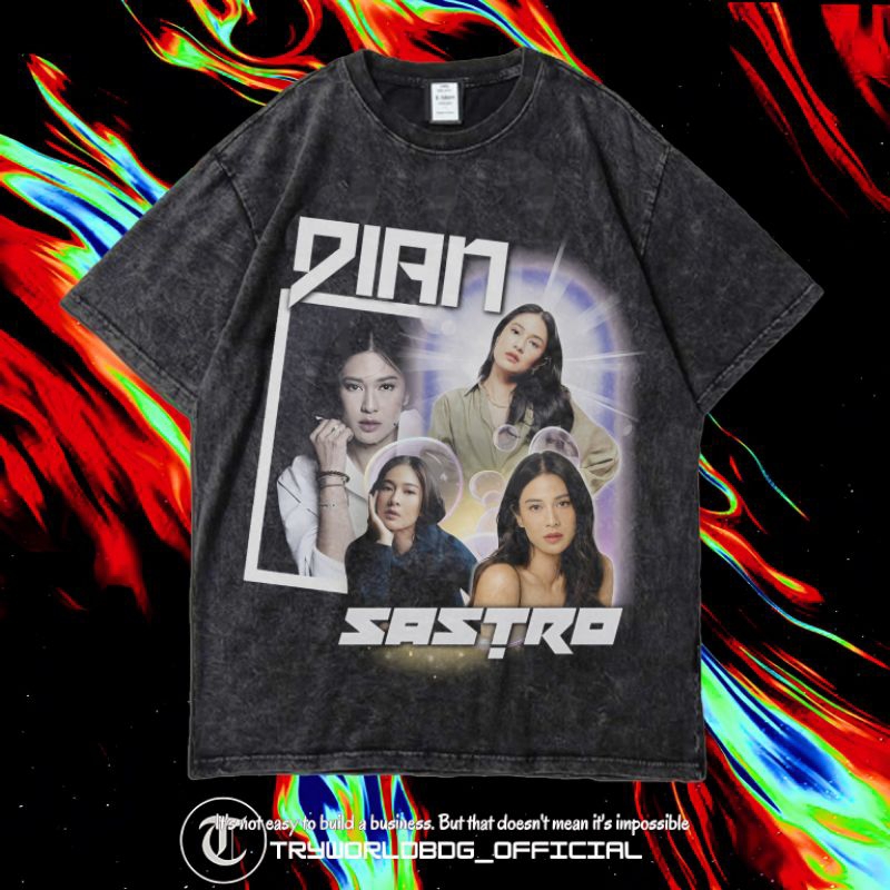 TRYWORLDBDG OFFICIAL "DIAN SASTRO" KAOS OVERSIZED | KAOS WASHED | STONE WASH | OVERSIZED T SHIRT | K