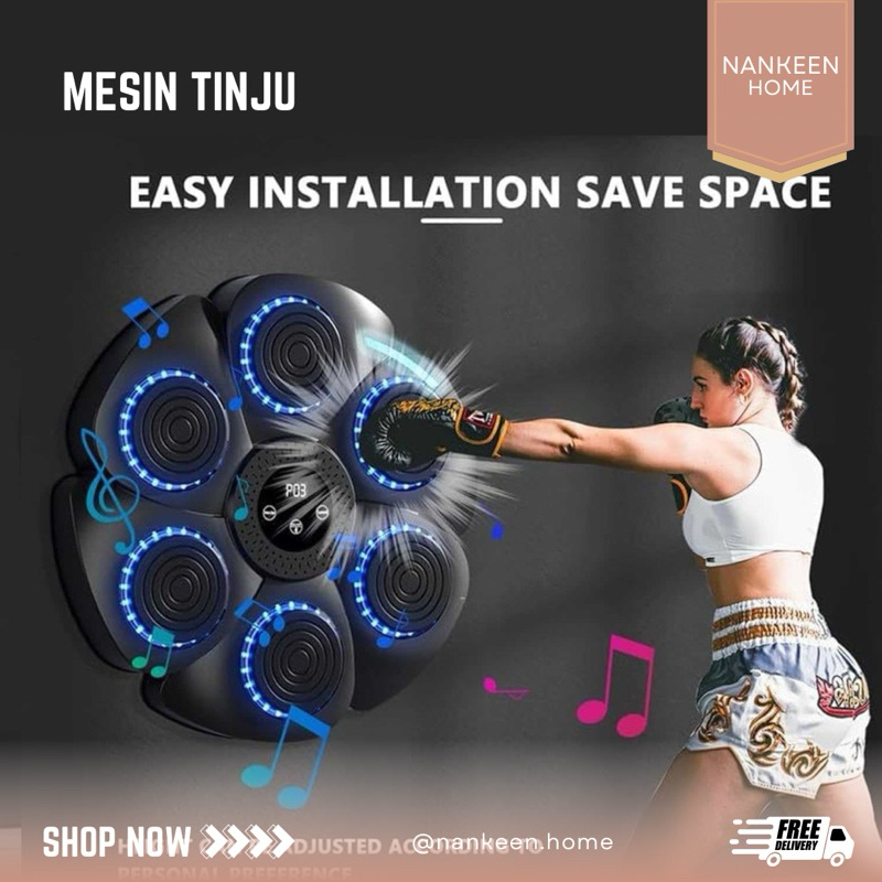 nankeen - Mesin Tinju dengan Musik Bluetooth/Music Boxing Machine/Wall Target/