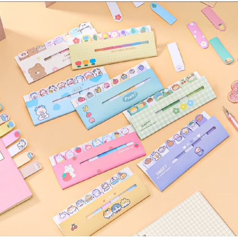 

STICKY NOTES 8 IN 1 ISI 120 LEMBAR PEMBATAS BUKU PENANDA HALAMAN LUCU MOTIF KARTUN