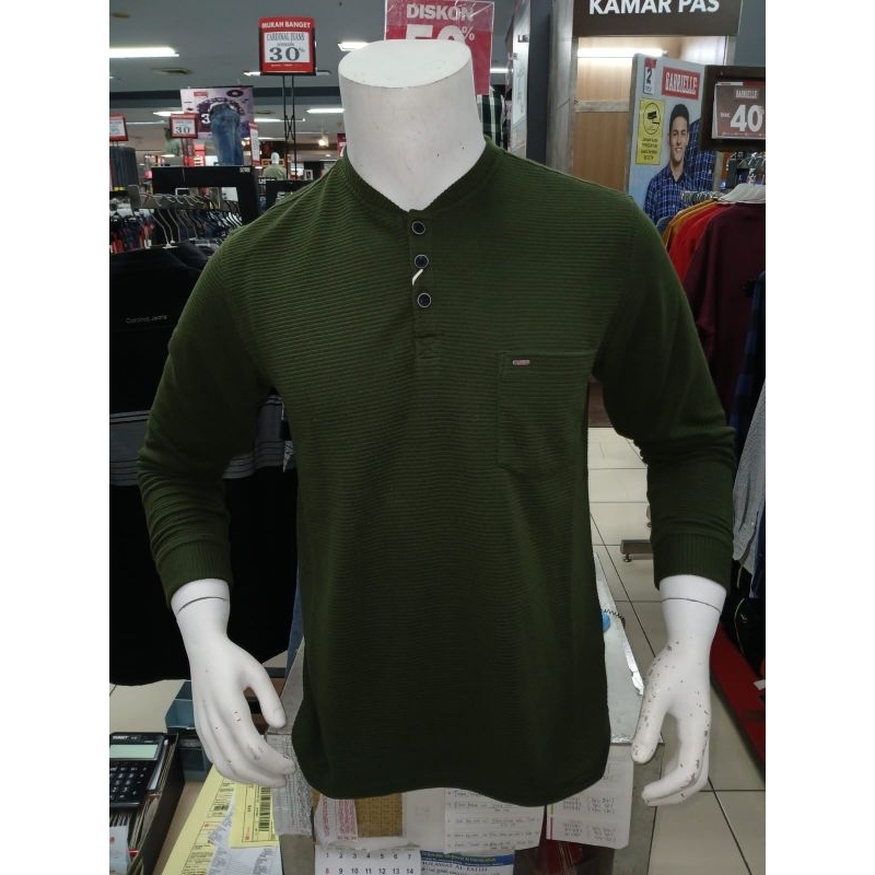 KAOS CARDINAL CASUAL ORIGINAL LENGAN PANJANG WARNA HIJAU