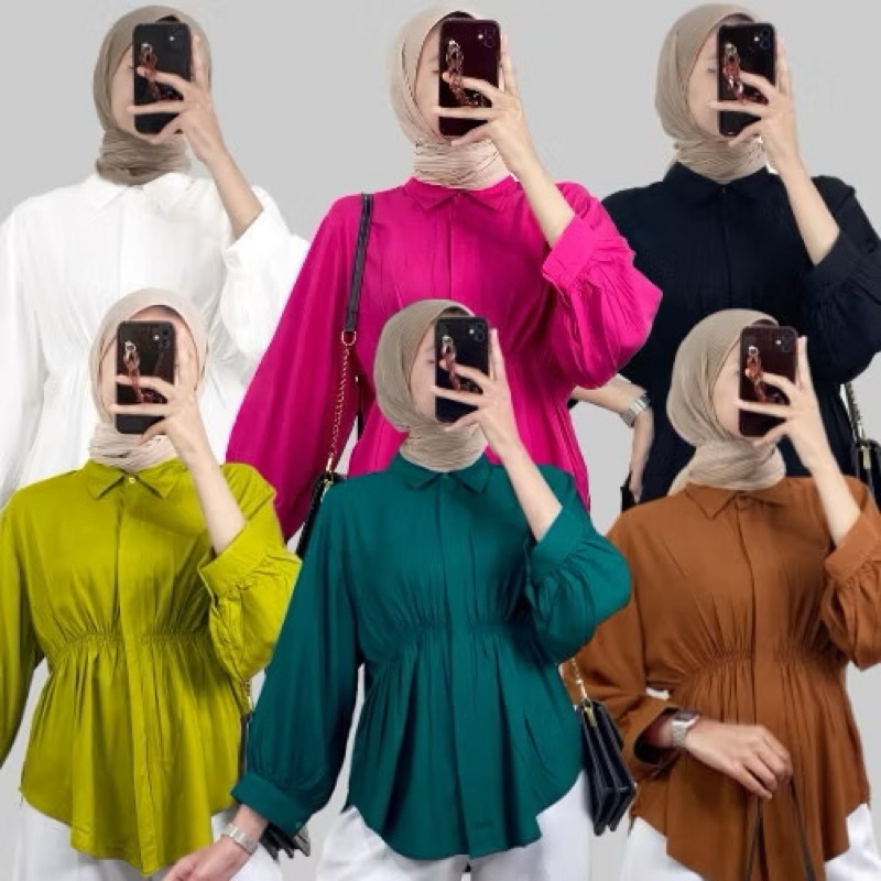 YNM.ID ~ Kemeja Wanita Kerut Depan - Atasan Wanita kerut - Atasan Linen