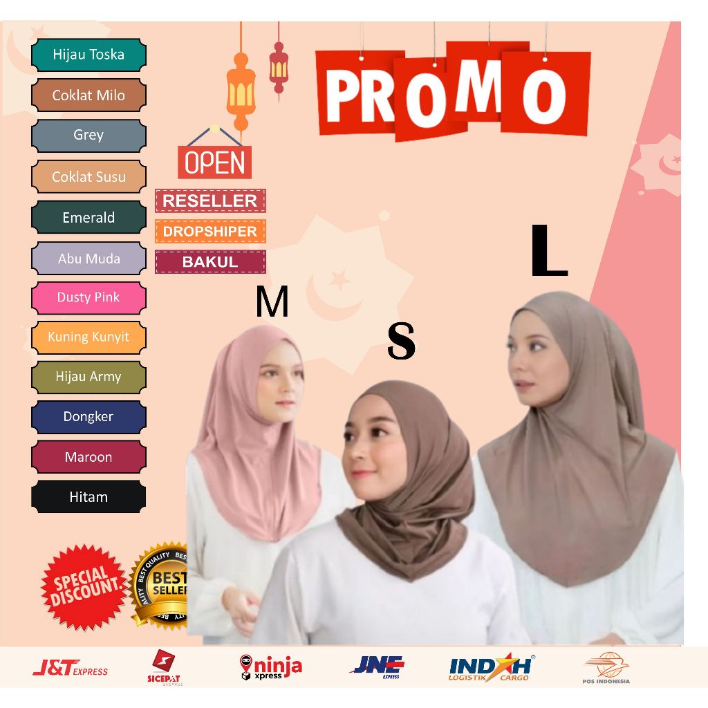 By assalam - 88RB dpt 14pcs hijab sport jilbab instan sport volly kerudung bahan jersey premium nyam