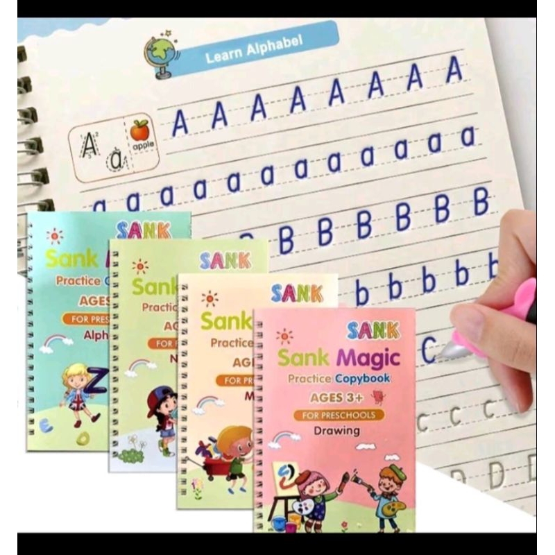 

buku belajar menulis sank magic isi 4 buku+pena+refill tanpa di hapus hilang sendiri